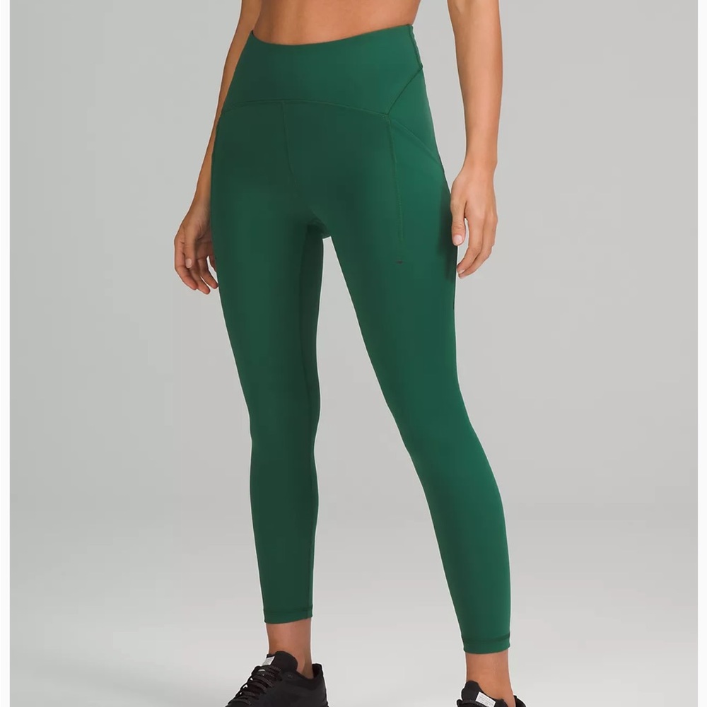 NWT Lululemon Power Thru High-Rise Tight 25" in Everglade Green
